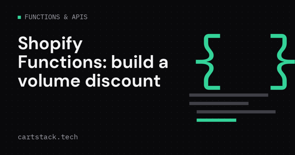 Cover graphic for a Shopify Functions volume discount tutorial