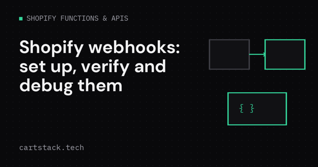 Cover graphic for setting up and debugging Shopify webhooks
