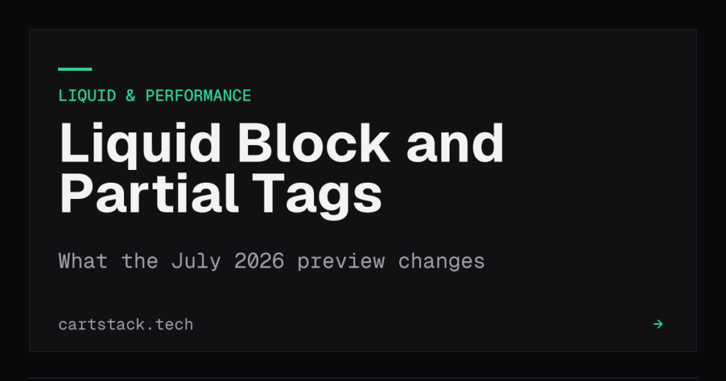 Cover graphic for Shopify Liquid block and partial tags