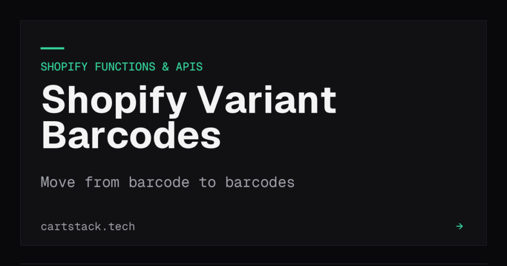 Cover graphic for Shopify variant barcodes