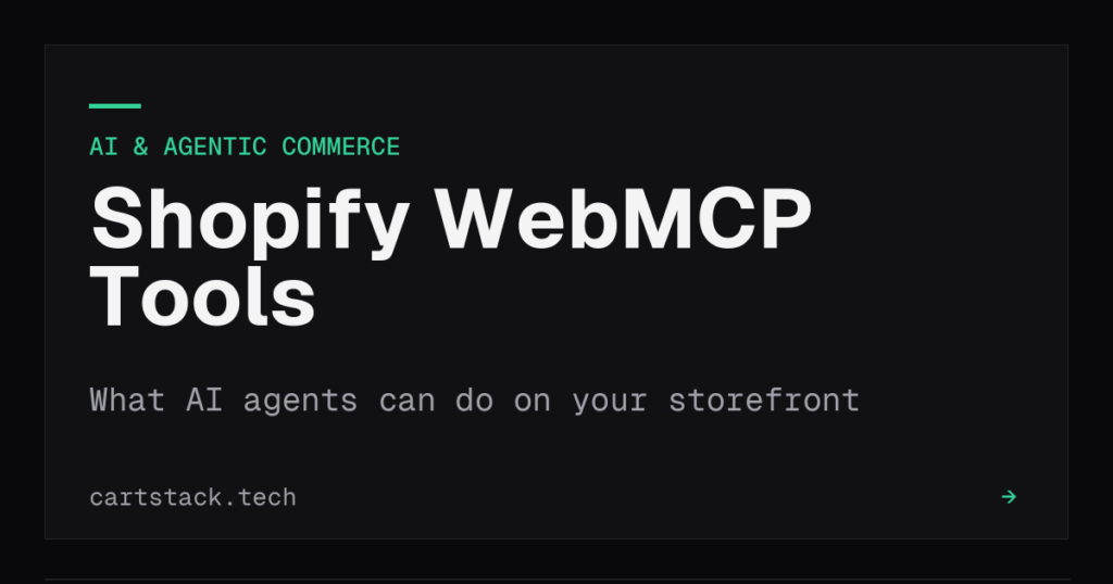 Cover graphic for Shopify WebMCP storefront tools